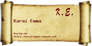 Karai Emma névjegykártya