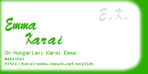 emma karai business card